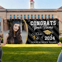 Thumbnail for Custom Photo Congrats Class Of 2023 Glitter Graduation Banner, Graduation Decorations AJ