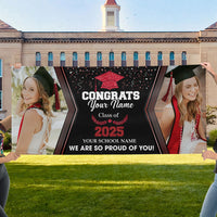 Thumbnail for Gliltter Congrats Class Of 2025 Photo Personalized Banner, Graduation Decoration Gift