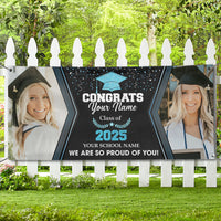 Thumbnail for Gliltter Congrats Class Of 2025 Photo Personalized Banner, Graduation Decoration Gift