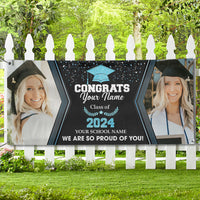 Thumbnail for Gliltter Congrats Class Of 2024 Photo Personalized Banner, Graduation Decoration Gift