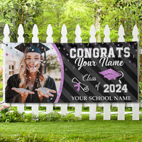 Thumbnail for Custom Photo Congrats Class Of 2023 Glitter Graduation Banner, Graduation Decorations AJ