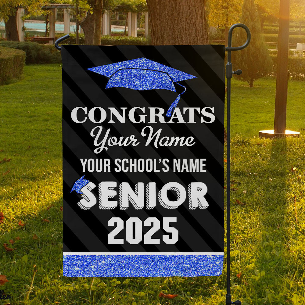 Custom Congrats Senior 2025 Graduation Garden Flag, Graduation Decorations