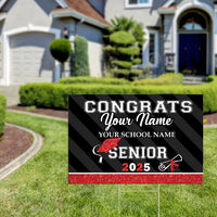 Thumbnail for Custom Senior 2025 Glitter Graduation Lawn Sign With Stake, Graduation Gift