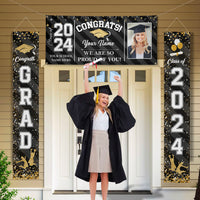 Thumbnail for Custom Congrats Grad With Photo 3 Piece Set Graduation Banner, Graduation Gift FC