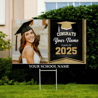 Thumbnail for Custom Photo Graduation Lawn Sign With Stake, Graduation Decoration Gift