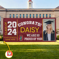 Thumbnail for Graduation Gift: Custom 2024 Banner with Congratulations Photo