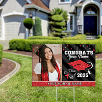 Thumbnail for Custom Congrats Class Of 2025 Graduation Lawn Sign With Stake, Graduation Gift