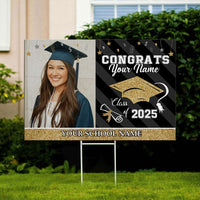 Thumbnail for Custom Congrats Class Of 2025 Graduation Lawn Sign With Stake, Graduation Gift