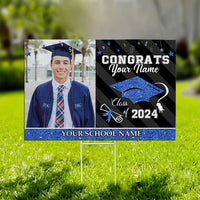 Thumbnail for Custom Congrats Class Of 2024 Graduation Lawn Sign With Stake, Graduation Gift AN