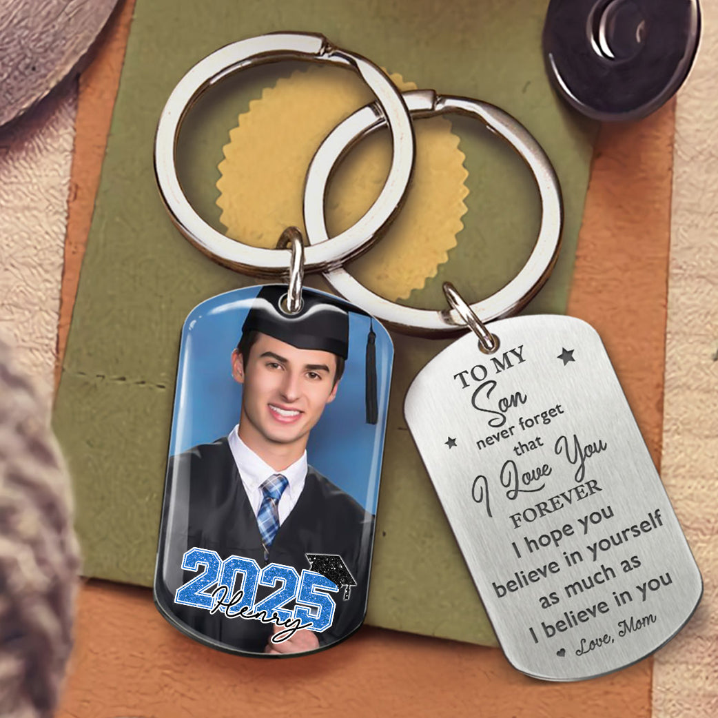 Custom I Hope You Believe In Yourself Photo Graduation Metal Keychain, Graduation Gift