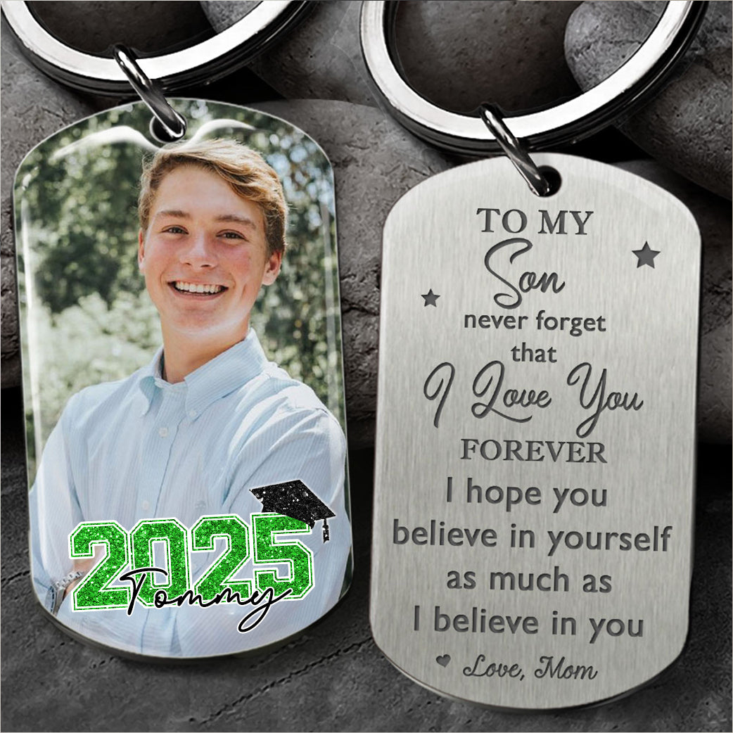 Custom I Hope You Believe In Yourself Photo Graduation Metal Keychain, Graduation Gift