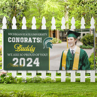Thumbnail for Graduation Banner with School Logo: Custom Congrats Class Of 2024