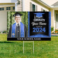 Thumbnail for Custom Photo Graduation Lawn Sign With Stake, Graduation Decoration Gift AN