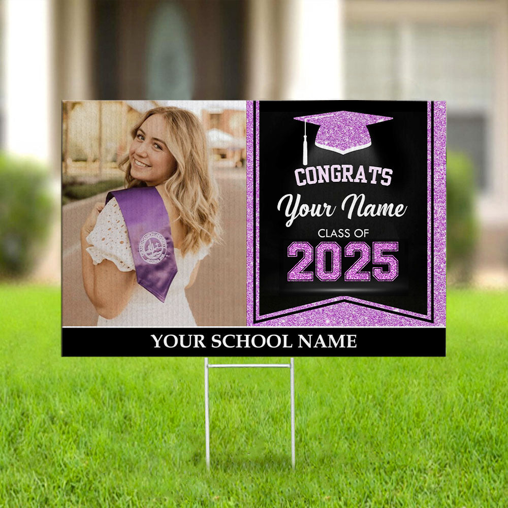 Custom Photo Graduation Lawn Sign With Stake, Graduation Decoration Gift