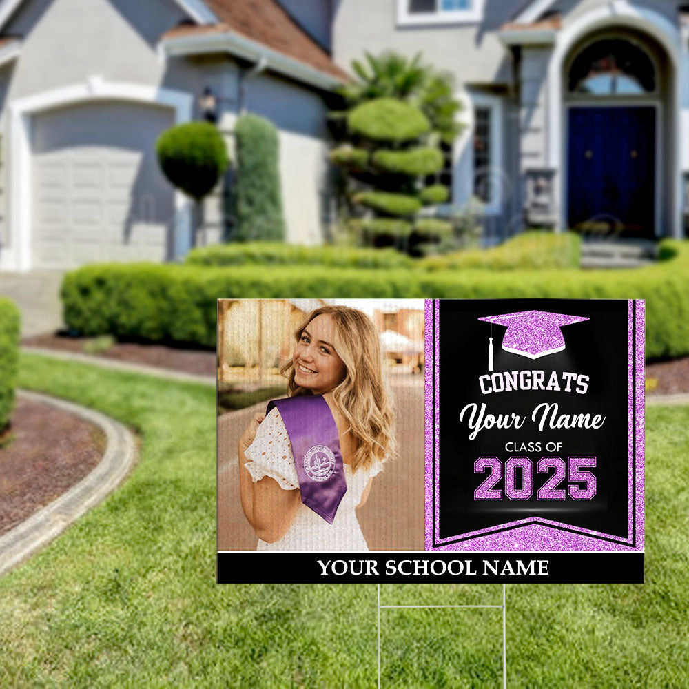 Custom Photo Graduation Lawn Sign With Stake, Graduation Decoration Gift