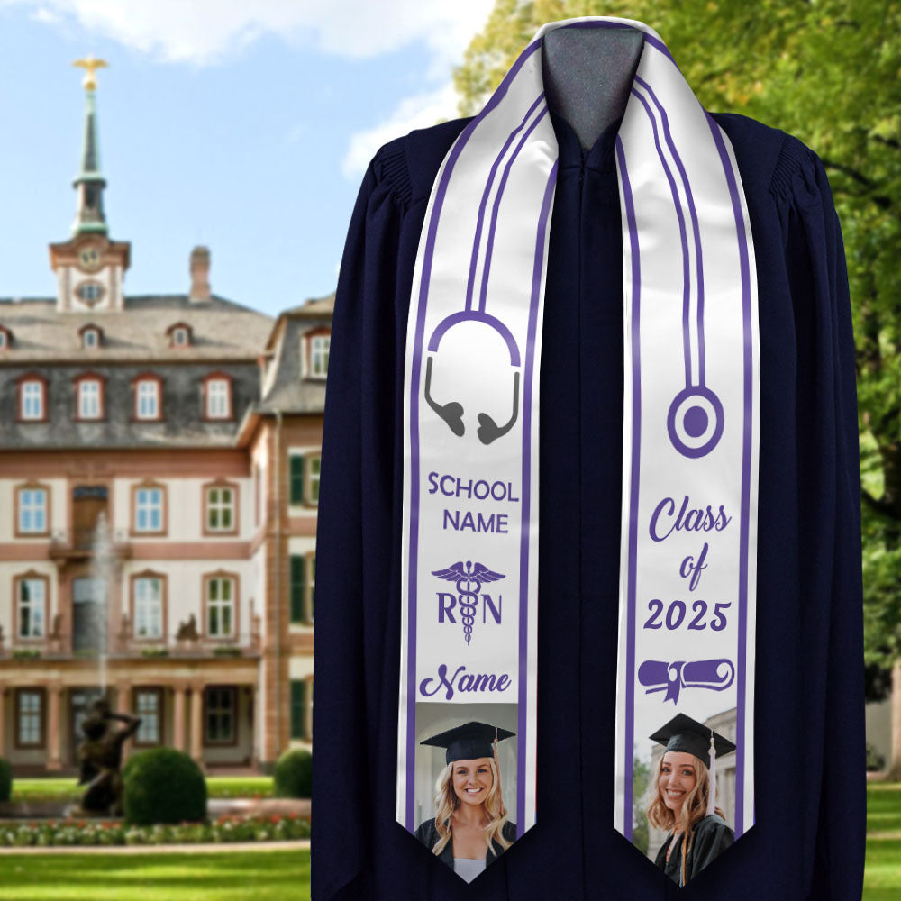 Custom Graduation Stoles/Sash with Nursing Photo, Graduation Gift FC