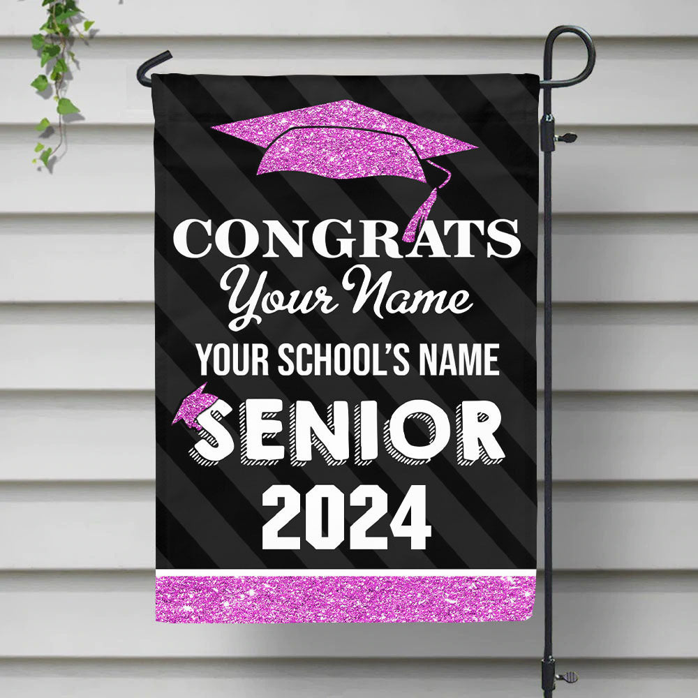 Custom Congrats Senior 2024 Graduation Garden Flag, Graduation Decorations AD