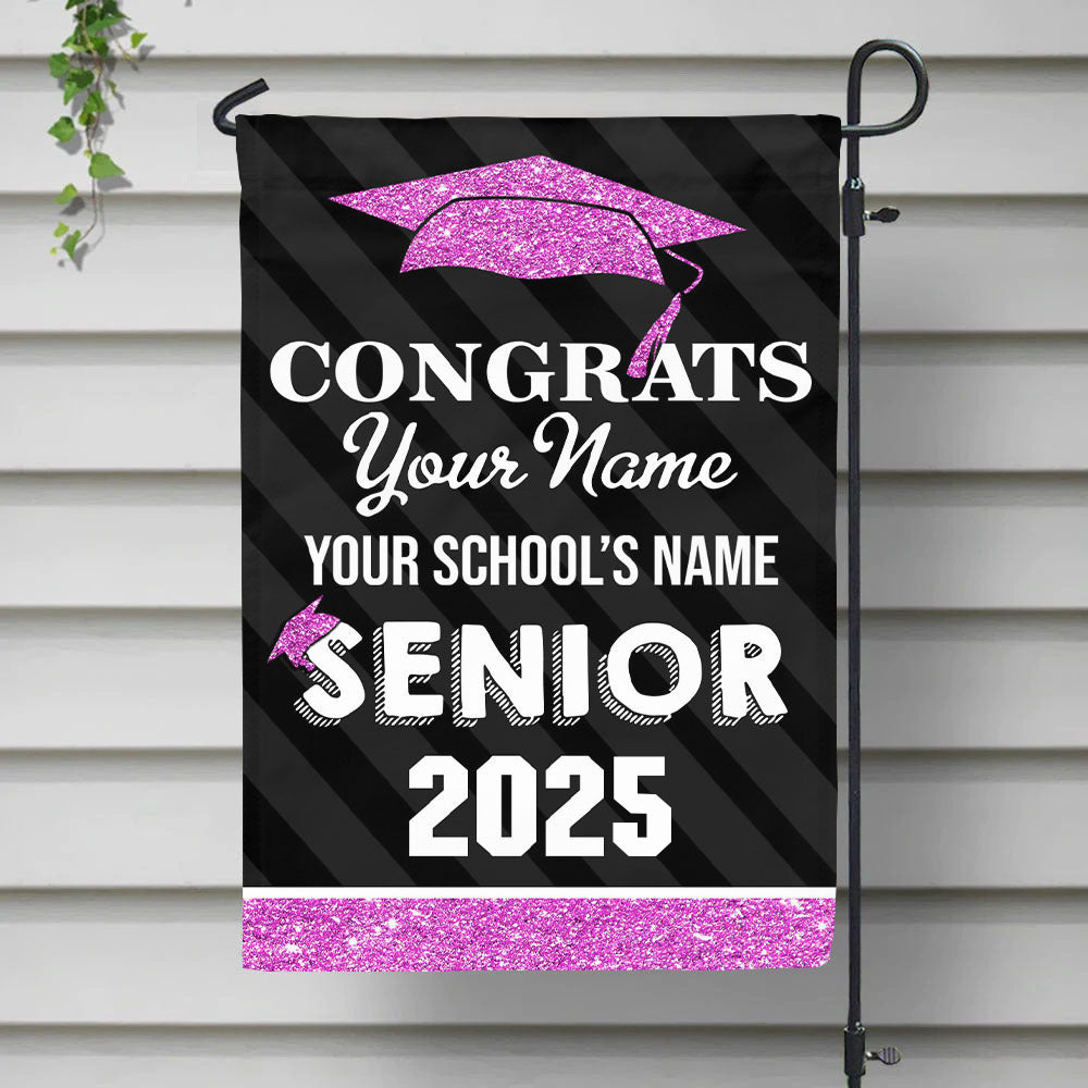 Custom Congrats Senior 2025 Graduation Garden Flag, Graduation Decorations