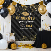 Thumbnail for Custom Congrats Class Of 2024 Graduation Backdrop, Graduation Party Decorations