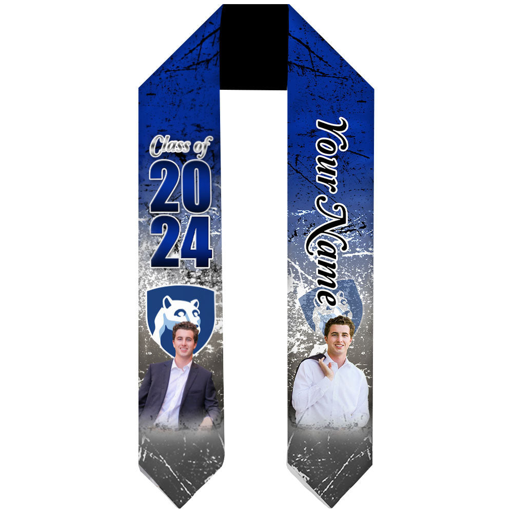 Custom Graduation Stoles/Sash with 2 Images for Class of 2024 - Special Graduation Gift AP