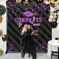 Thumbnail for Custom Congrats Class Of 2024 Graduation Backdrop, Graduation Party Decorations
