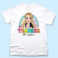 Thumbnail for Personalized Teacher Name Rainbow T-shirt - Back To School Gift For Teachers Merchize