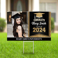 Thumbnail for Custom Photo Graduation Lawn Sign With Stake, Graduation Decoration Gift FC
