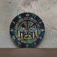 Thumbnail for Personalized Into The Forest I Go Camping Wall Wooden Clock, Gift For Camping Lover FC