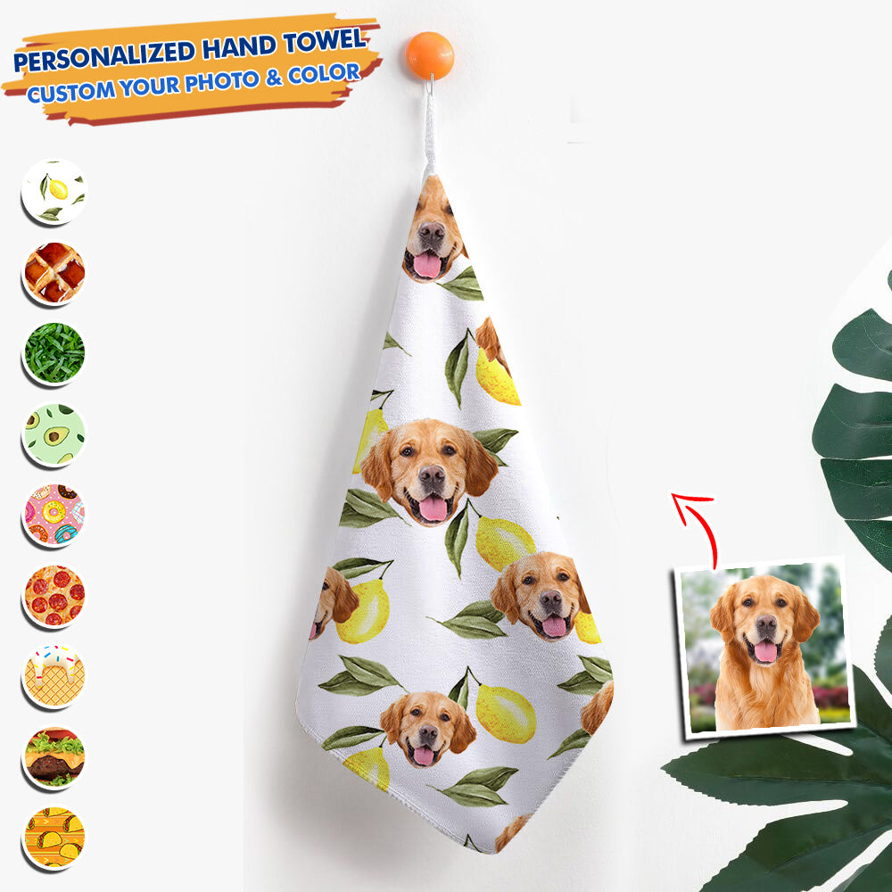 Custom Food Is Everything Dog Cat Photo Hand Towel, Pet Lover Gift JonxiFon