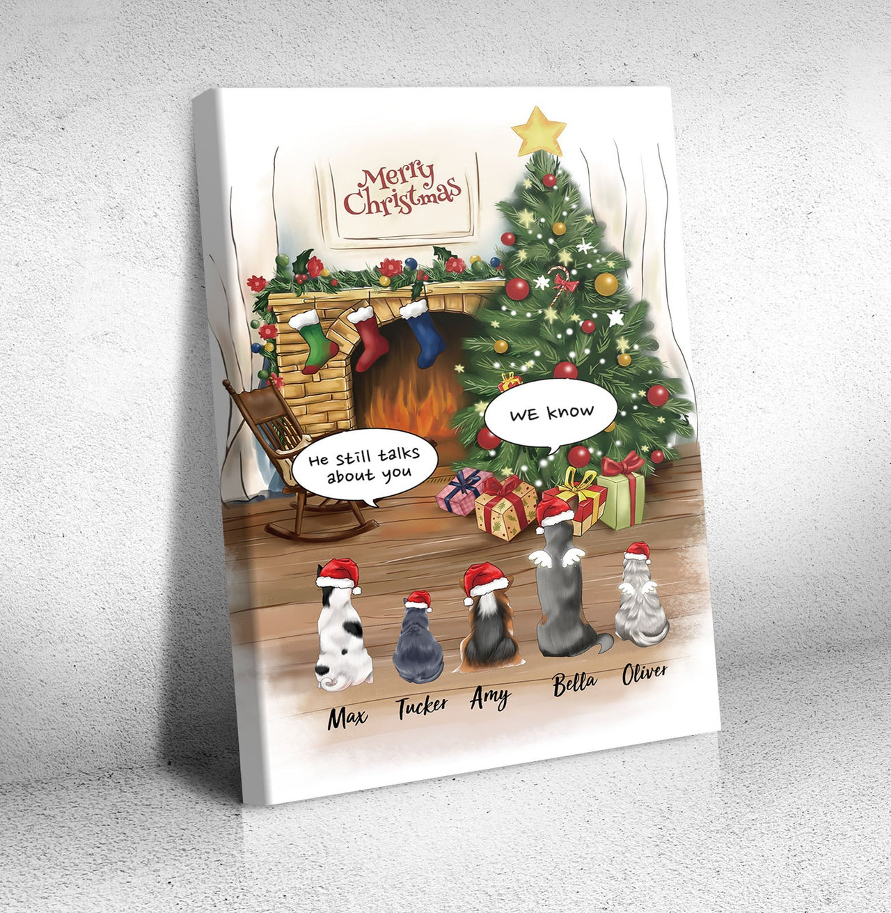 They Still Talk About You Conversation -  Christmas Canvas Print For Pet Lovers JonxiFon