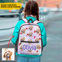 Thumbnail for Custom Pet Photo I Go To School With My Dog Kid Backpack, Back-to-school Gift AI