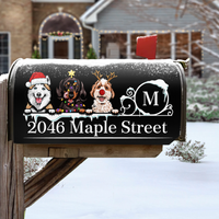 Thumbnail for Personalized Mailbox Cover - Christmas Gift For Pet Lover - Address With Dog Cat AF