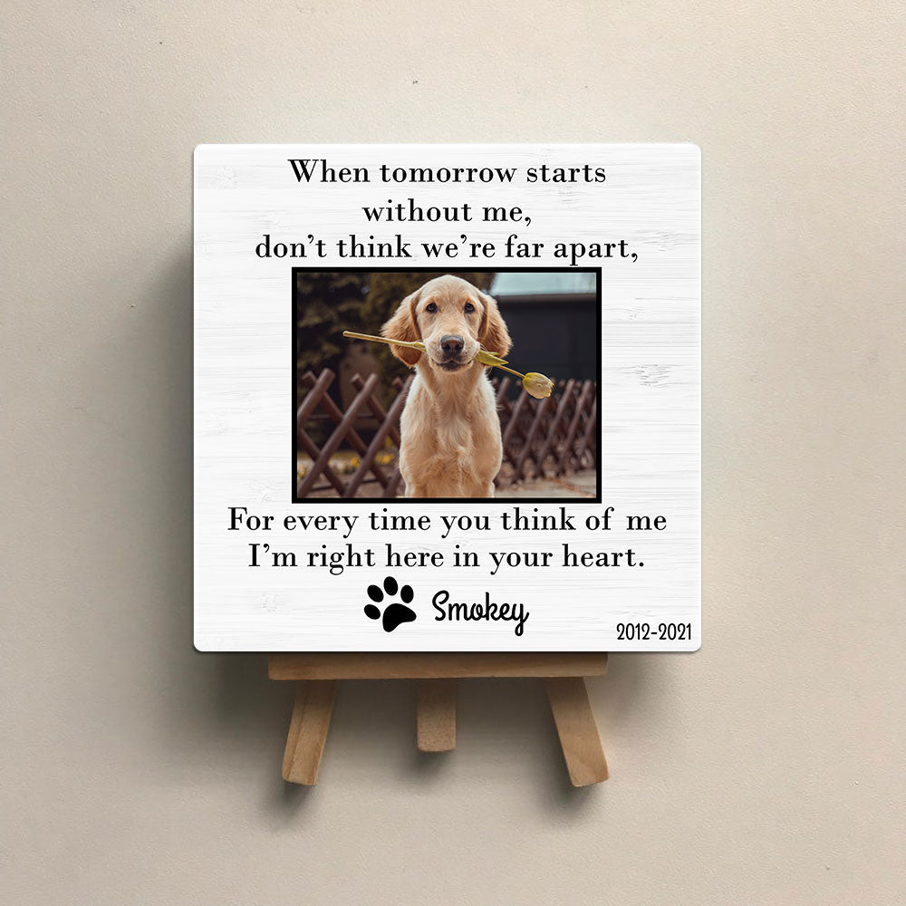 Personalized Pet Memorial Square Stone Album-I'm Right Here In Your Heart AZ