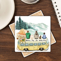 Thumbnail for Family Square Stone Coasters Gifts For The Whole Family - Camping AZ