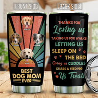 Thumbnail for Personalized Best Dog Mom Ever Thanks For Love Steel Tumbler, Gift For Pet Lover AA
