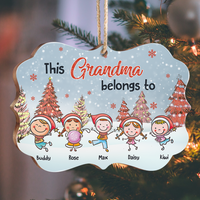 Thumbnail for Personalized Mom Grandma Belong To Kids Christmas Printed MDF Benelux Ornament AE