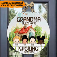 Thumbnail for Grandkids Spoiled Here, Gift For Mother's Day, Grandma - Customized Door Sign Z