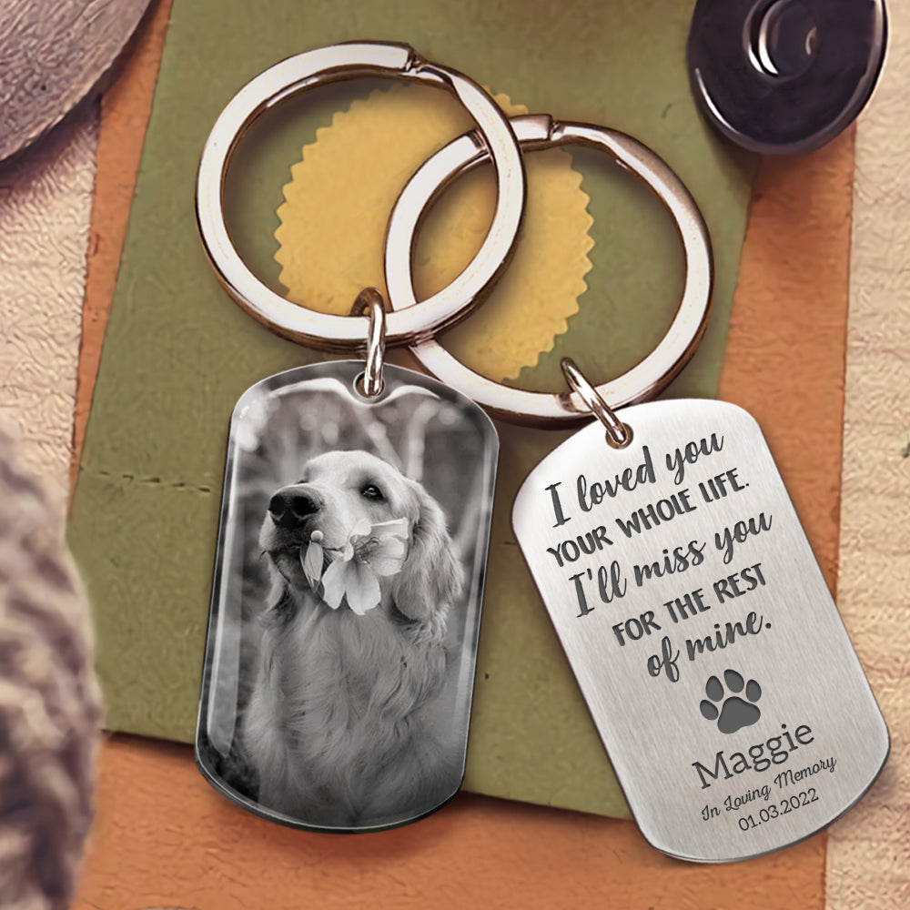 I Loved You Your Whole Life - Personalized Pet Loss Keychain, Pet Sympathy Memorial Gift AA