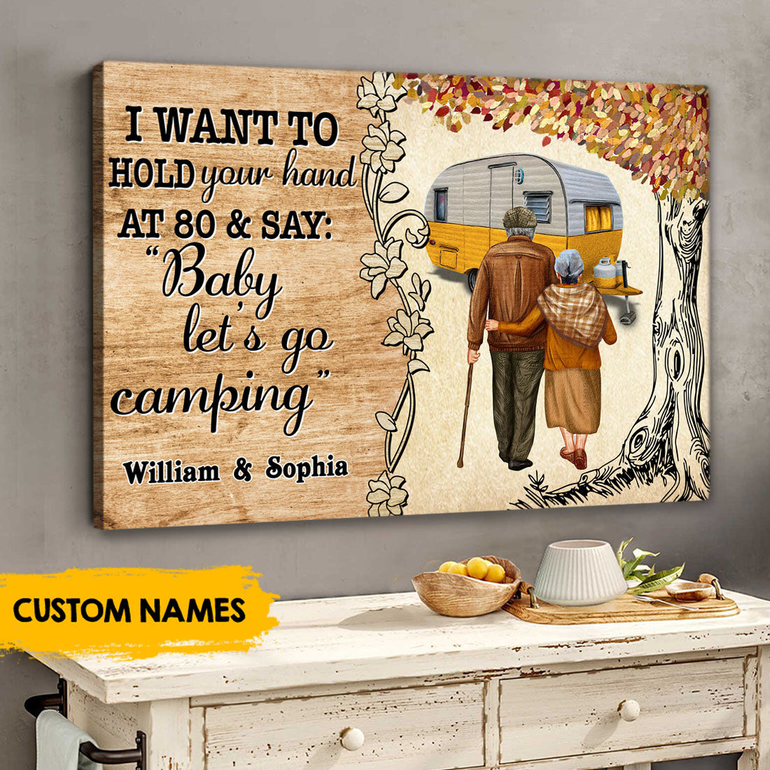 I Want To Hold Your Hand At 80 Personalized Canvas AK