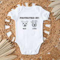 Thumbnail for This baby is protected by dogs - Personalized Baby Onesie Merchiz