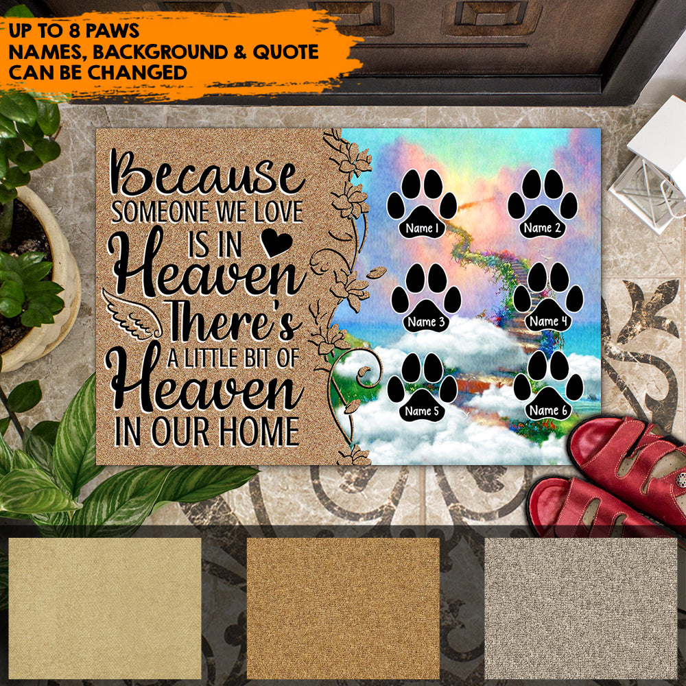 A Little Bit Of Heaven - Personalized Doormat, Memorial Gift For Dog, Cat Lovers AB