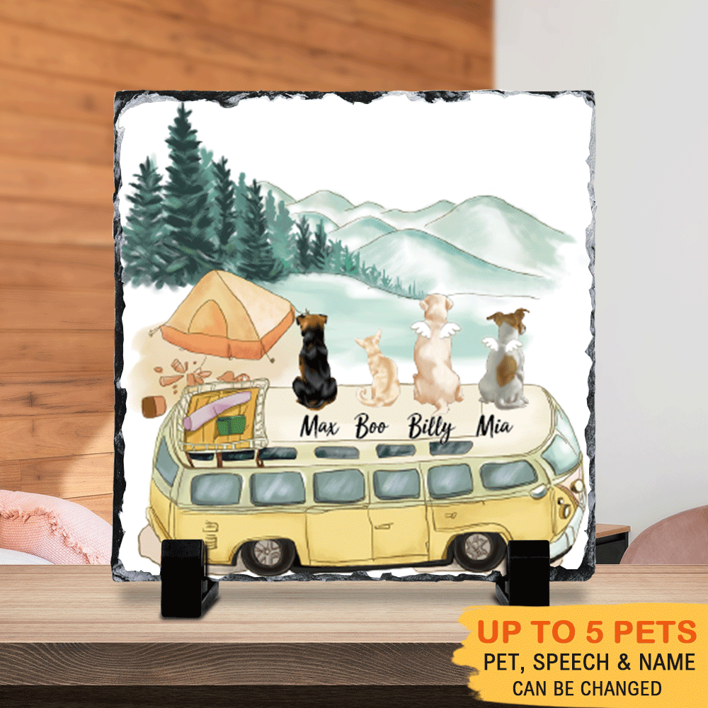 They still talk about you conversation, Pet Memorial Camping Slate Photo, Dog Cat Loss Gifts AZ