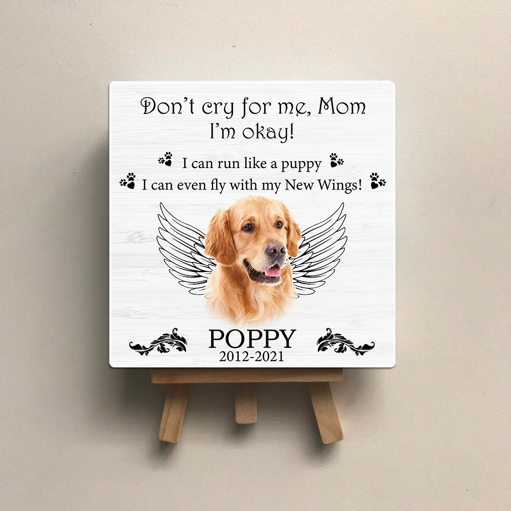 Personalized Pet Memorial Square Stone Album-Dog Cat Loss Gifts-Deeply Loved-Pet Bereavement Gift-Don't Cry For Me! AZ