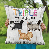 Thumbnail for Personalized Trouble Makers Cat Mom Pillow, Gift For Cat Lover AD