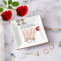 Thumbnail for Personalized From Our First Kiss Till Our Breath Ring Dish, Tray Gift For Love Couple CHI-YEN
