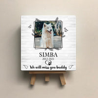 Thumbnail for Personalized Pet Memorial Square Stone Album-Dog Cat Loss Gifts-We Will Miss You Buddy AZ