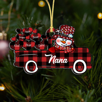 Thumbnail for Personalized Christmas Truck Heart Grandkids Printed Acrylic Ornament, Christmas Gift For Grandma AE