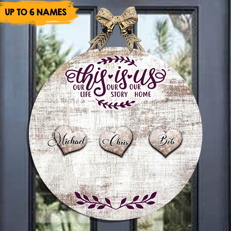 This Is Us - Personalized Door Sign, Custom Names Family Gift Z