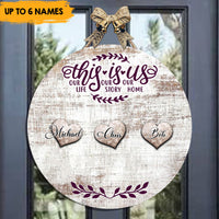 Thumbnail for This Is Us - Personalized Door Sign, Custom Names Family Gift Z