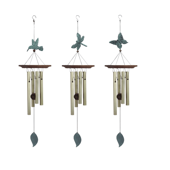 Personalized Memorial Hummingbird/Butterfly/Dragonfly Wind Chimes, 4 Bronze Tunes AZ